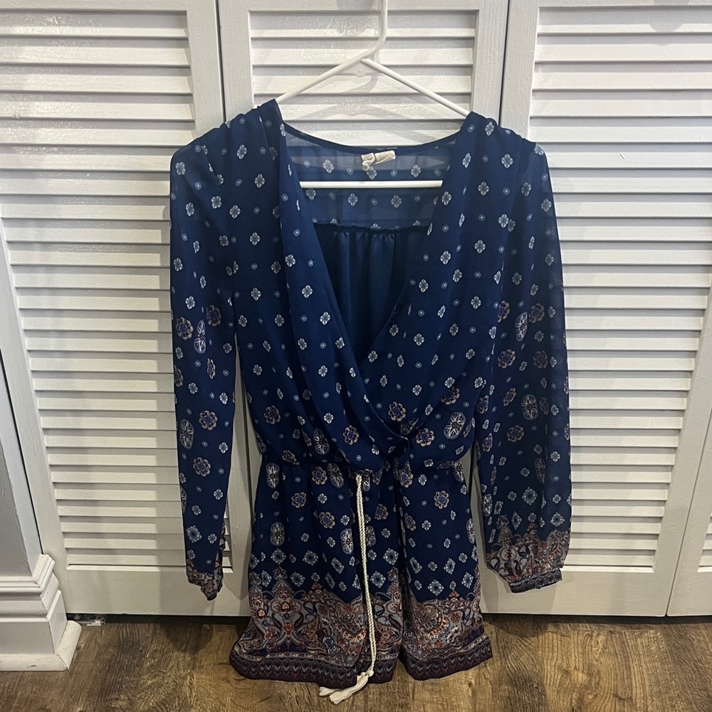 Japna Blue Patterned Jumpsuit